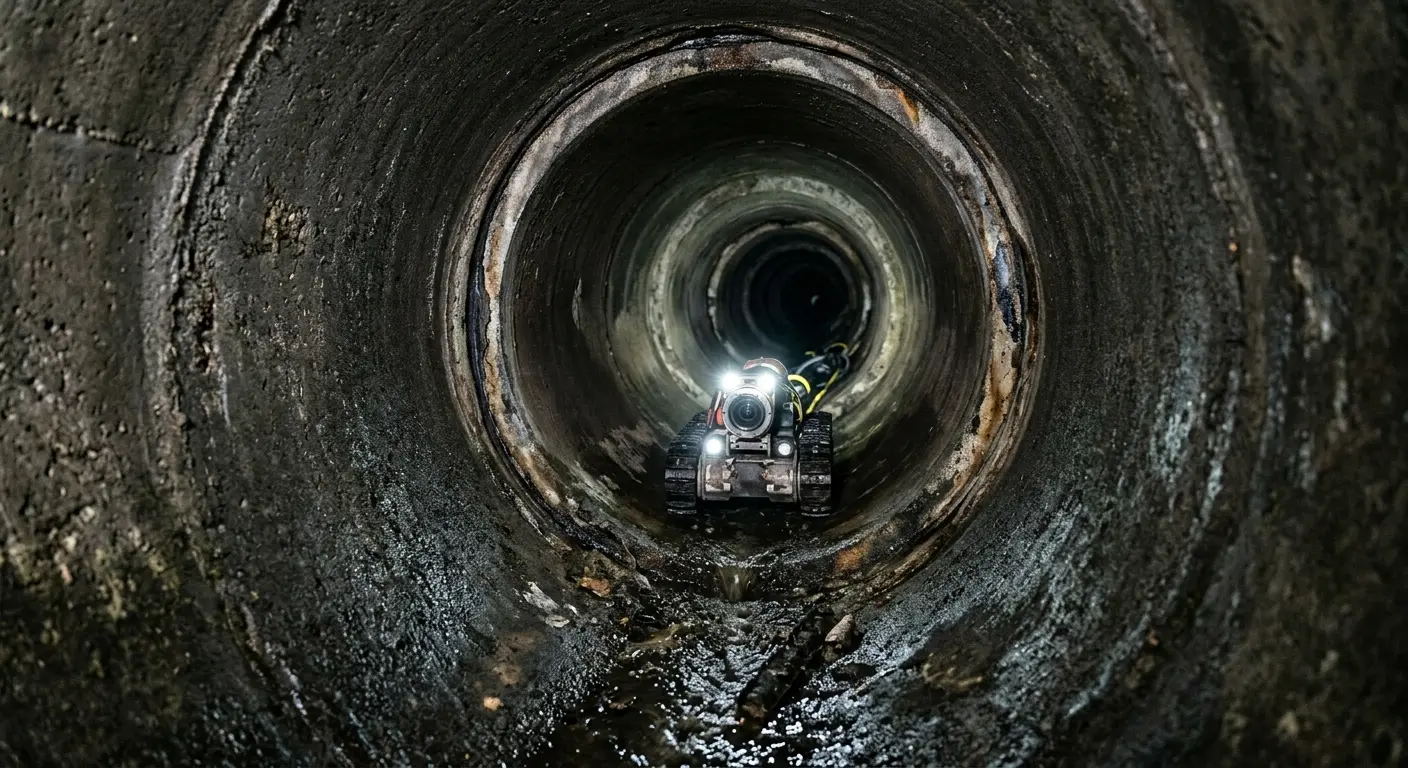 Robotic sewer camera inspecting pipe interior for Sewer Line Repair in Grand Haven